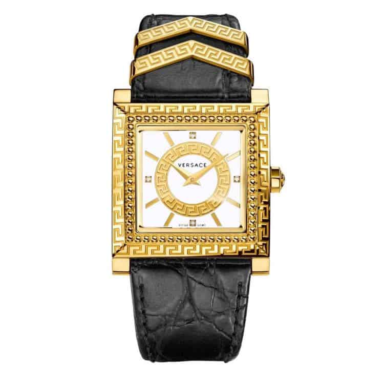 Đồng hồ Versace nữ hoa văn Greca mặt vuông sành điệu.