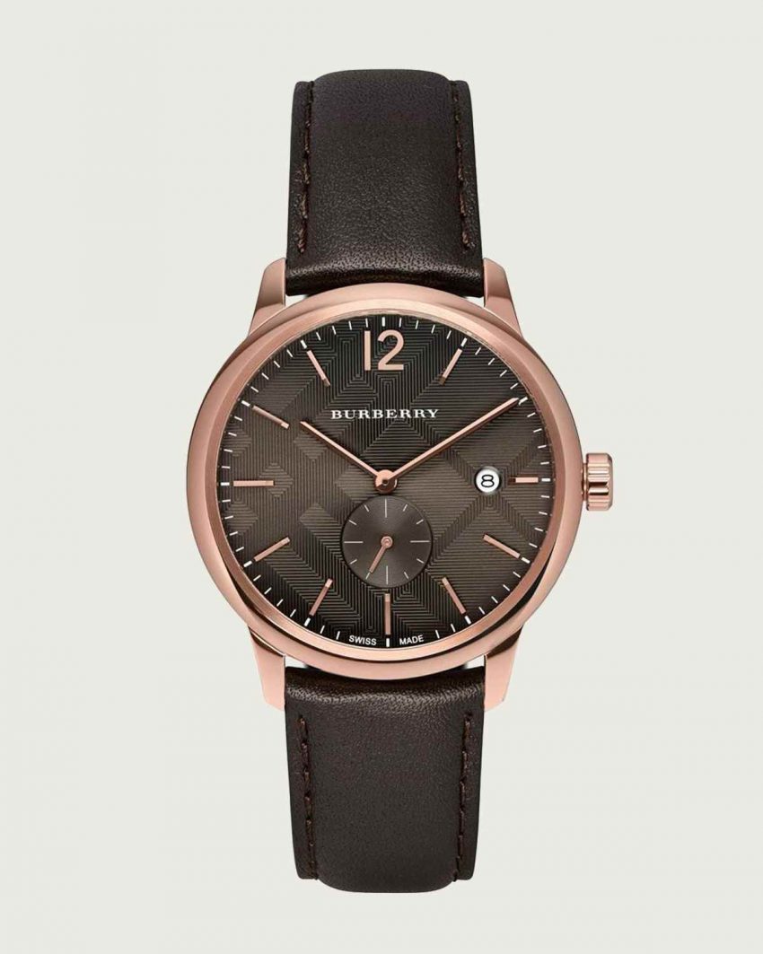 Đồng hồ Burberry dây da bản The Classic Round Watch BU10012