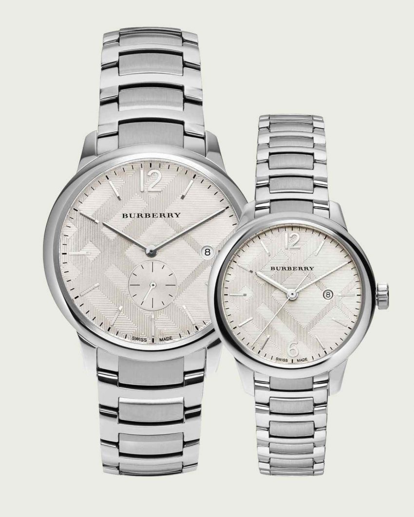 Đồng hồ cặp Burberry BU10004-BU10108 dây kim loại chính hãng