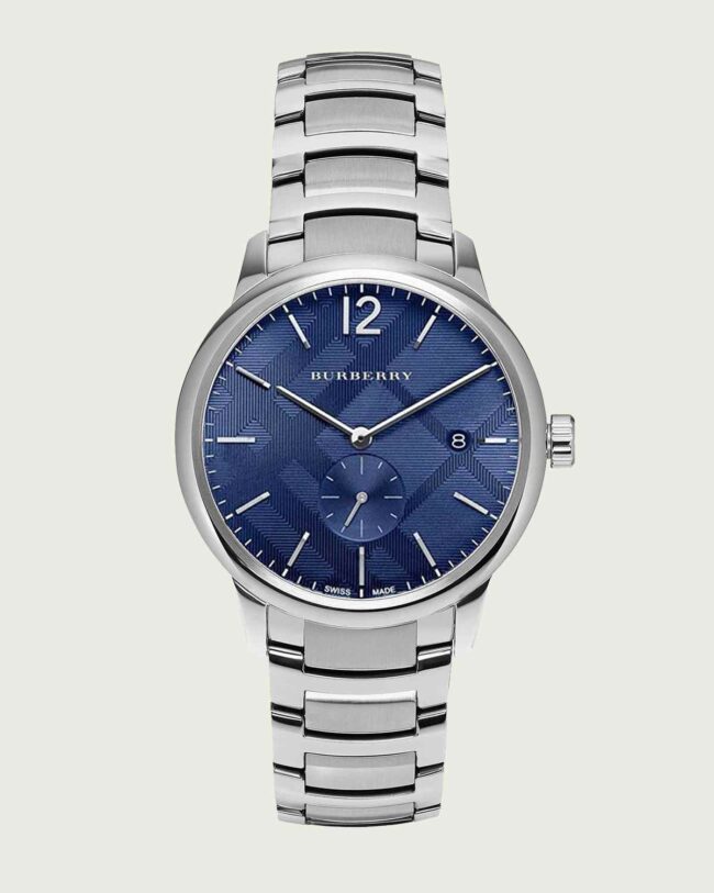 Đồng hồ mặt xanh dương Burberry The Classic Round Men's Watch BU10007