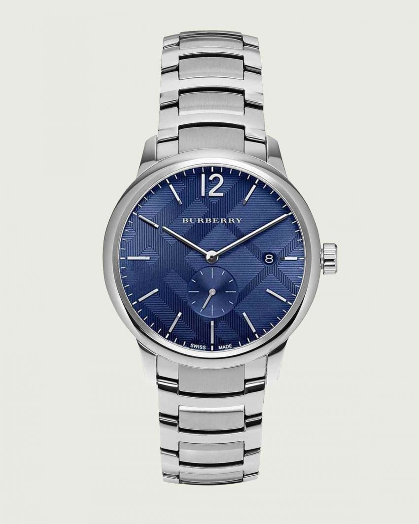 Đồng hồ mặt xanh dương Burberry The Classic Round Men's Watch BU10007