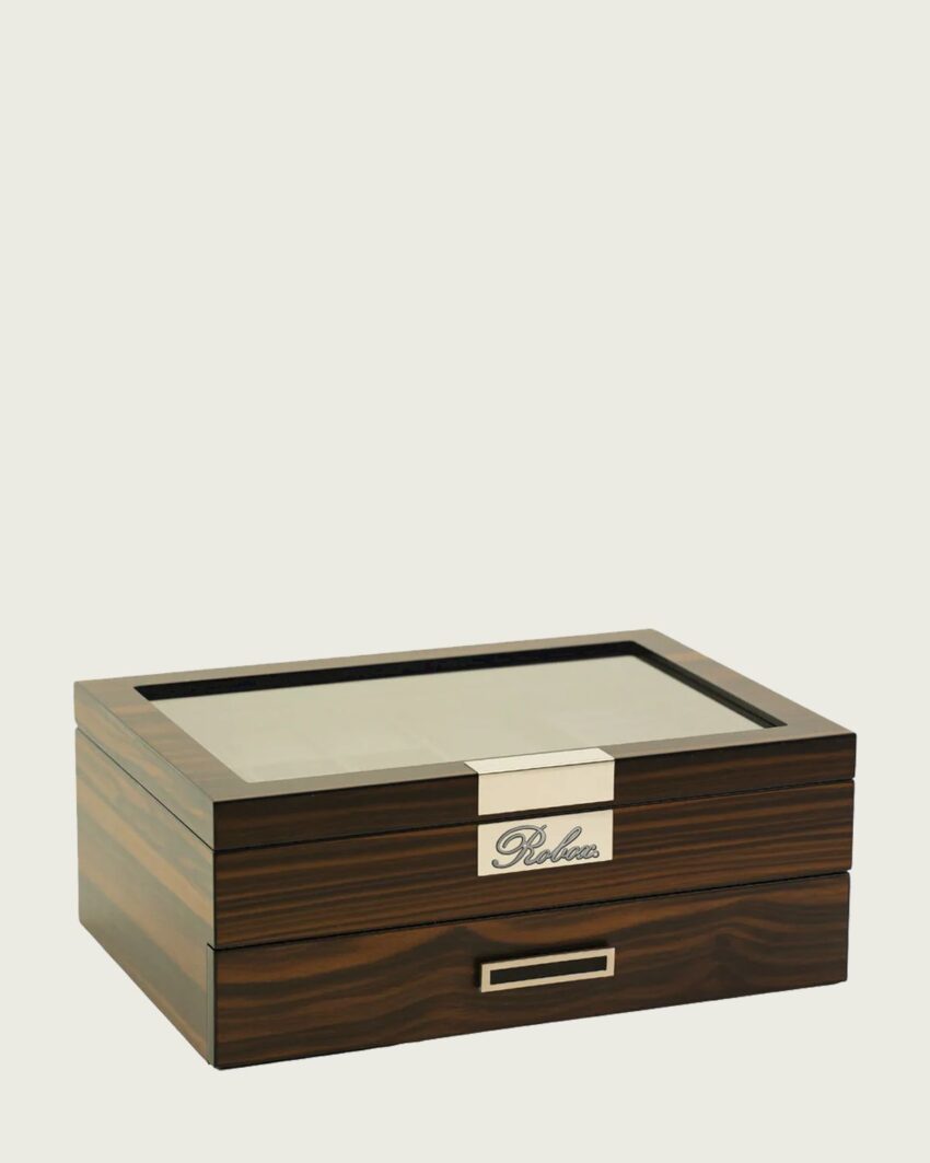 Hộp đựng đồng hồ 2 tầng mặt kính trưng bày Robox RB66001