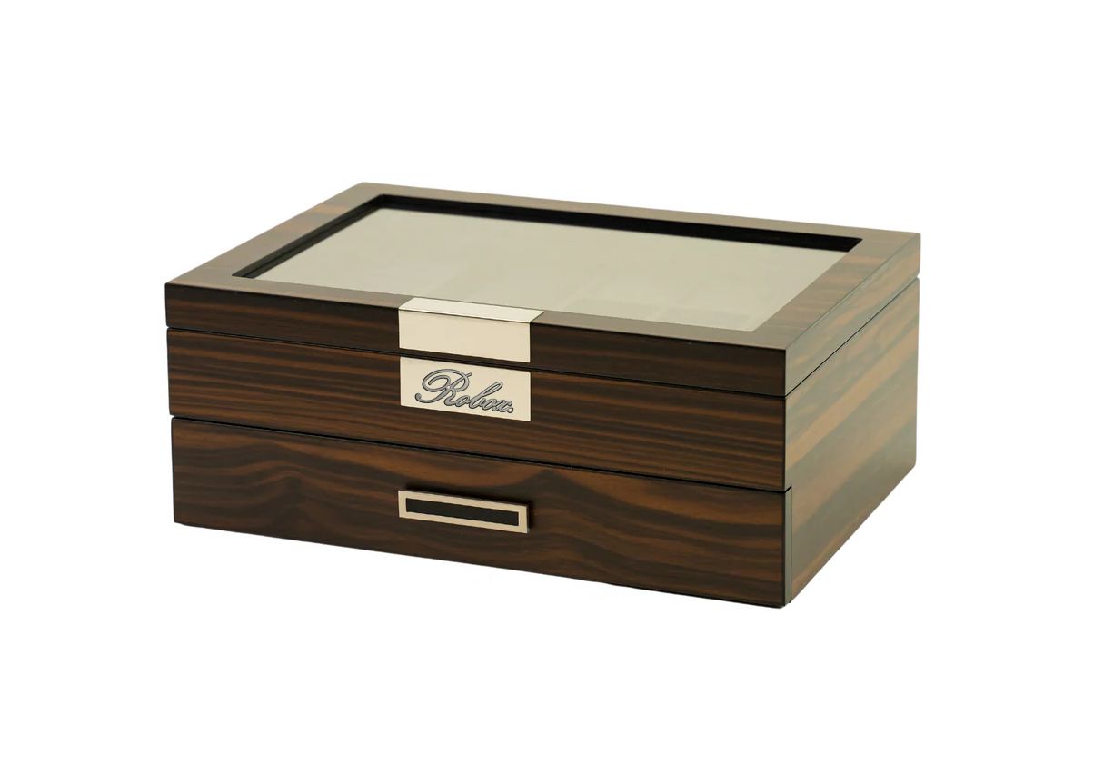 Tổng quan về hộp đựng đồng hồ 2 tầng Robox RB66001.